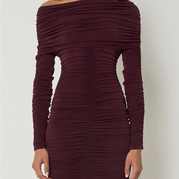 Khy Dresses & Skirts - Khy Off-Shoulder Long Runched Dress BNWT